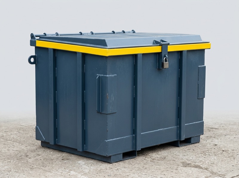 Lukket låsbar avfallscontainer for utleie i Bergen